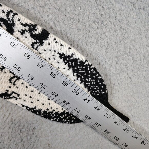 Loft Sweater Women XS Ivory Reindeer Wool Blend 1/4 Zip Balloon Sleeve Christmas - Picture 11 of 13